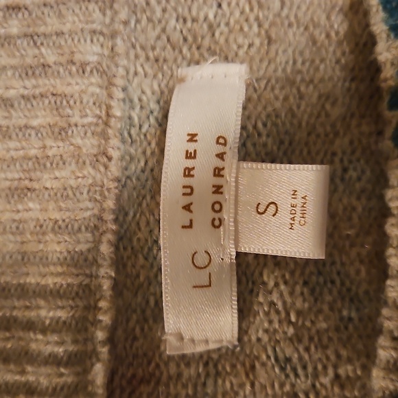 LC Lauren Conrad Floral Sweater Beige Cottagecore Knit Pullover Size S - Picture 3 of 8